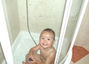 Die douche is ook toppie hier